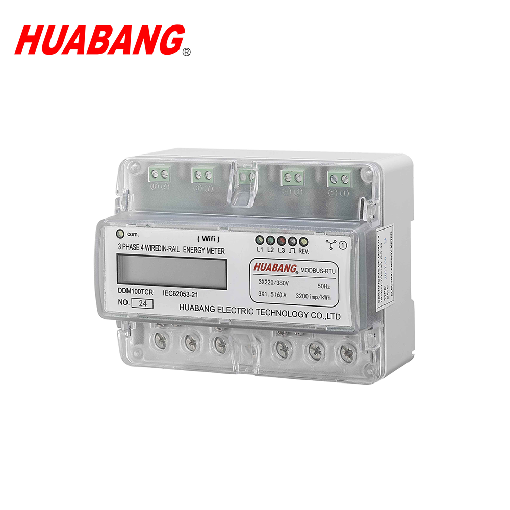 7 module din rail meter three phase four wire export hot sell wifi energy meter